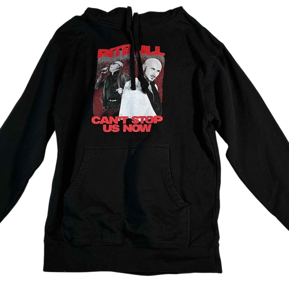 Pitbull Can't Stop Us Now Graphic Hoodie Black Timeless Miami Mens Size Medium